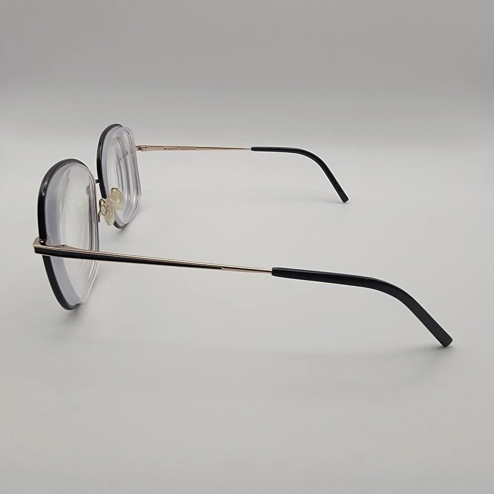 Warby Parker Leah Eyeglasses Frames Only 57-16-140 Gold Black Oversized Round